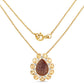 14K Yellow Gold Plated 5.14 Carat Genuine Red Droozi and Citrine .925 Sterling Silver Pendant