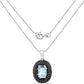 6.70 Carat Genuine Blue Topaz and Black Spinel .925 Sterling Silver Pendant