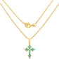 14K Yellow Gold Plated 1.05 Carat Genuine Zambian Emerald .925 Sterling Silver Pendant