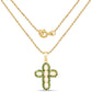 14K Yellow Gold Plated 3.11 Carat Genuine Ethiopian Opal and Chrome Diopside .925 Sterling Silver Pendant