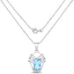 5.76 Carat Genuine Swiss Blue Topaz & White Topaz .925 Sterling Silver Pendant