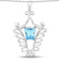 5.68 Carat Genuine Swiss Blue Topaz .925 Sterling Silver Pendant