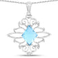5.15 Carat Genuine Swiss Blue Topaz .925 Sterling Silver Pendant