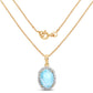 14K Yellow Gold Plated 13.55 Carat Genuine Larimar and White Topaz .925 Sterling Silver Pendant