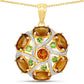 6.87 Carat Genuine Multi Stones .925 Sterling Silver Pendant