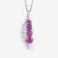 0.43 Carat Genuine Ruby and White Diamond 14K White Gold Pendant