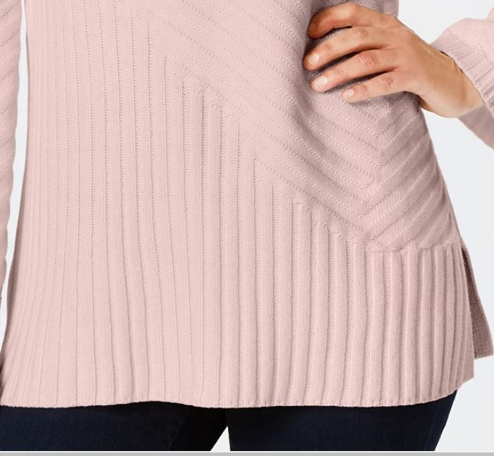 Suéter feminino Charter Club com gola falsa e pontos mistos, rosa, tamanho extrapequeno