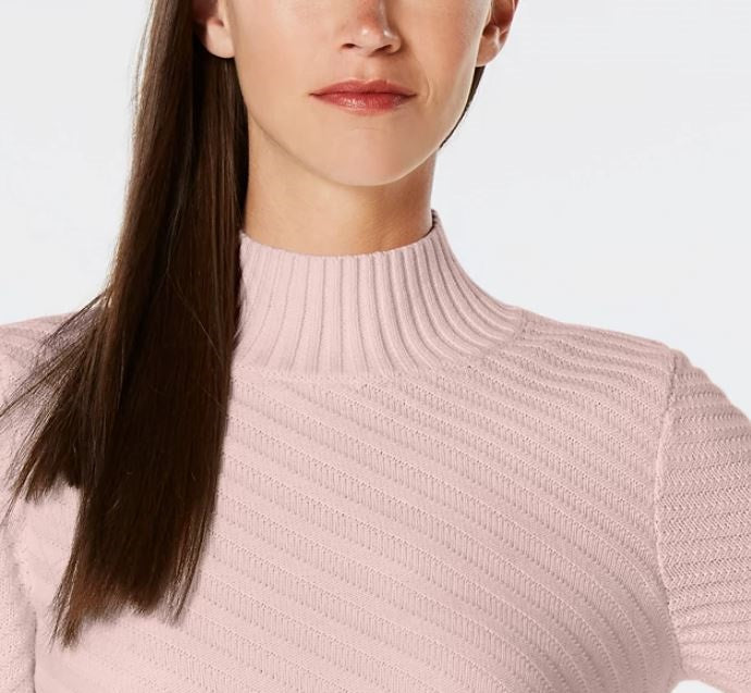 Suéter feminino Charter Club com gola falsa e pontos mistos, rosa, tamanho extrapequeno