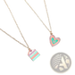 Pastel Enamel Heart and Layered Cake Pendant Necklace Set