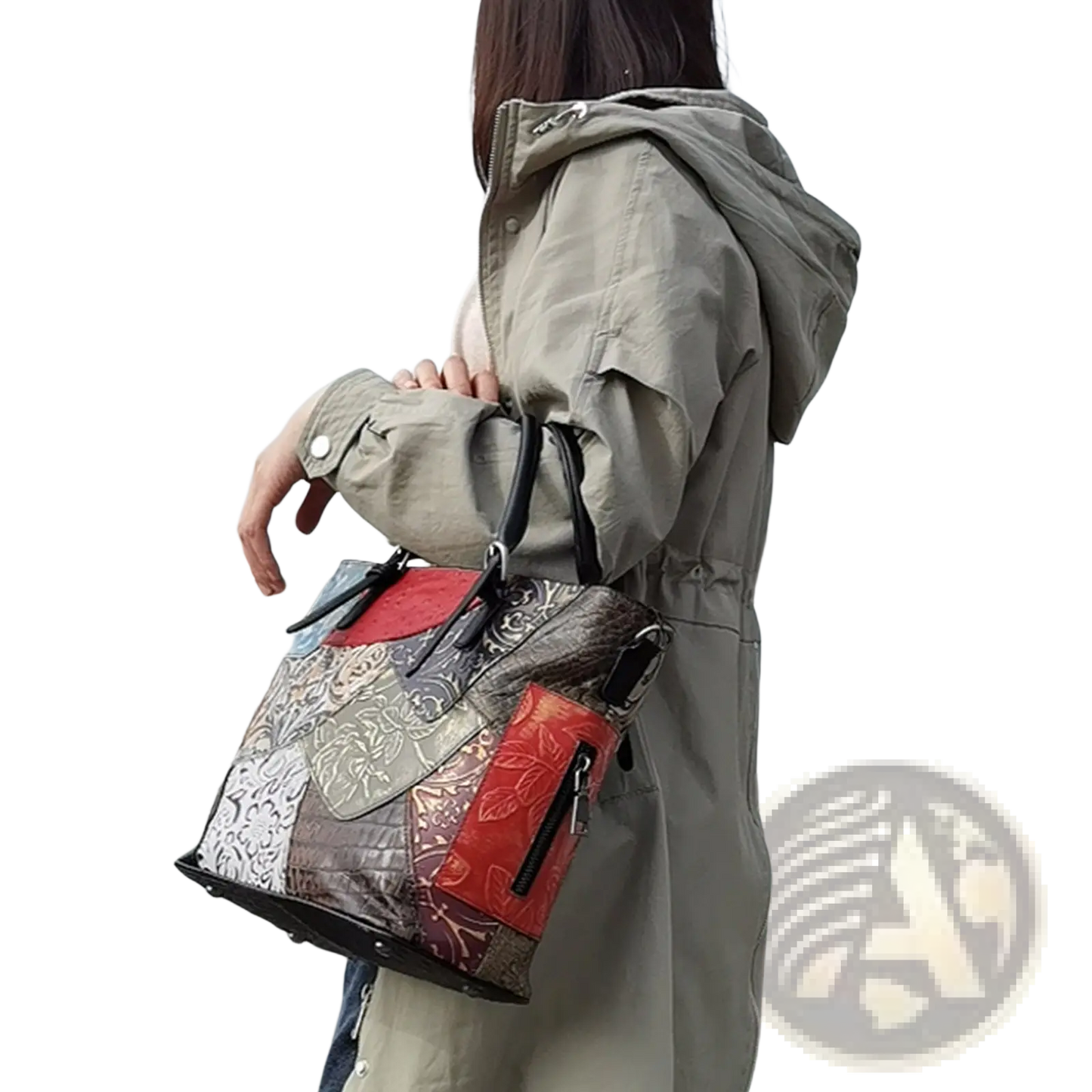 Patchwork Leather Women's Messenger Shoulder Bag