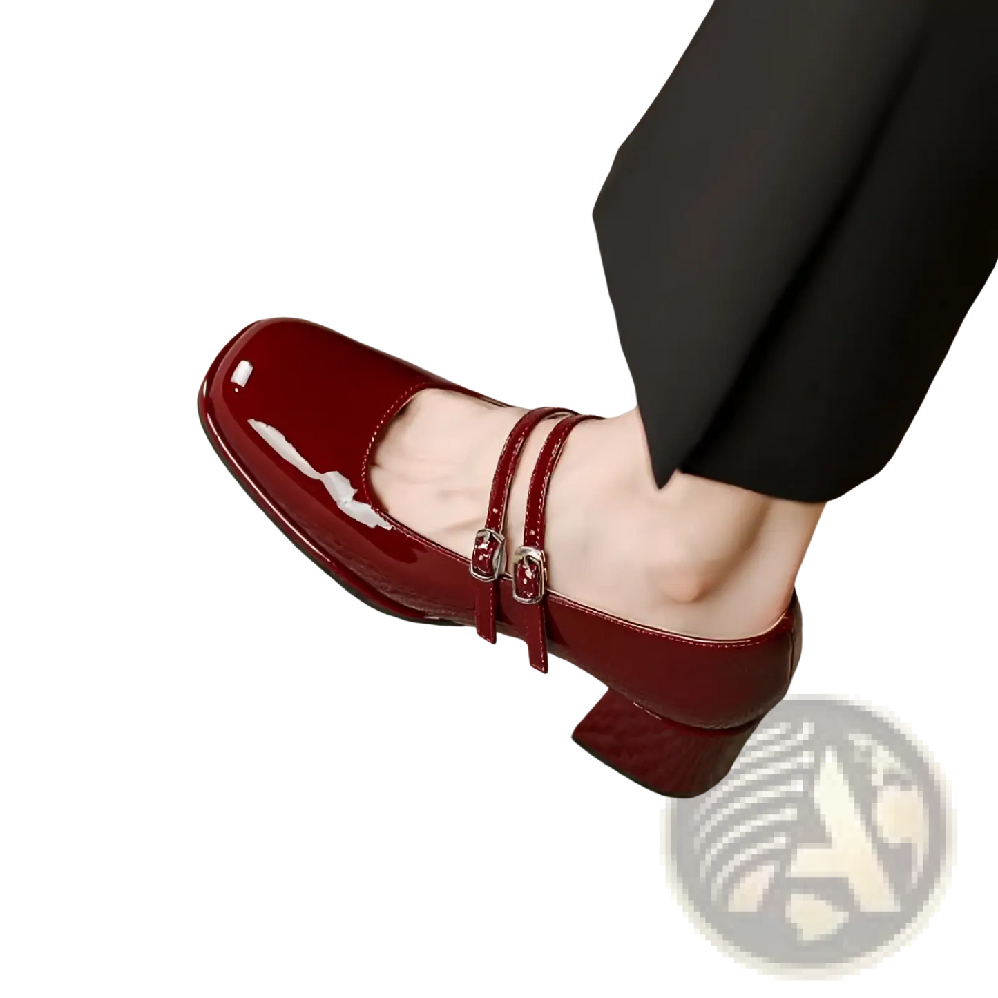 Patent Leather Mary Jane Double Strap Block Heels