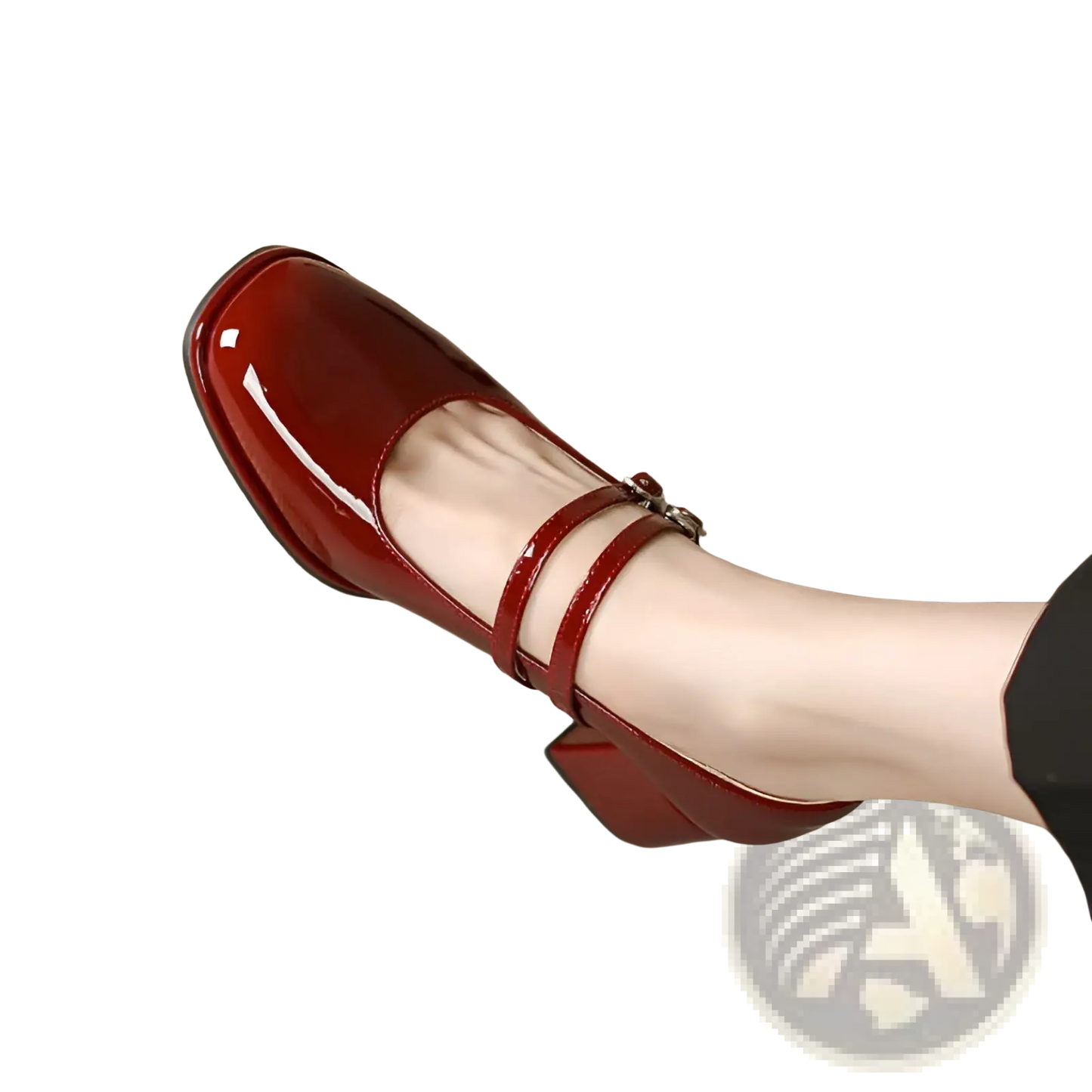 Patent Leather Mary Jane Double Strap Block Heels