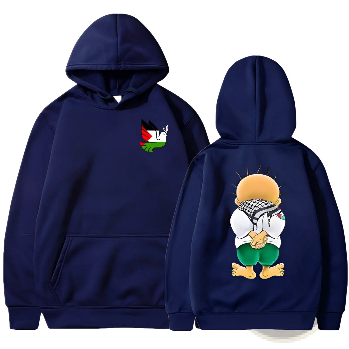 Peace Dove Palestinian Keffiyeh Graphic Streetwear Hoodie