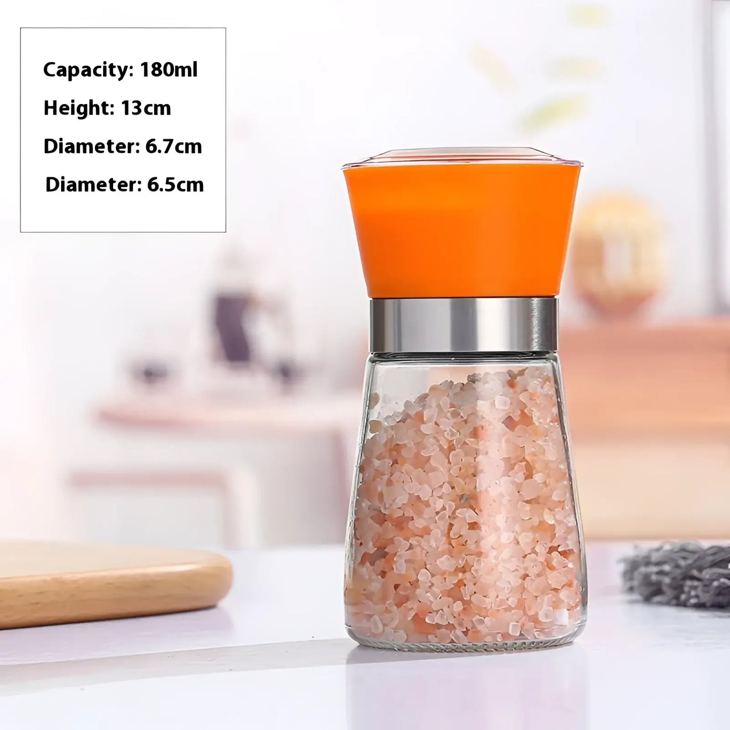 Pepper Grinder Set Stainless Steel Glass 4 Pack