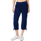 Calça cargo curta Calvin Klein feminina, azul marinho, tamanho 2, extra grande