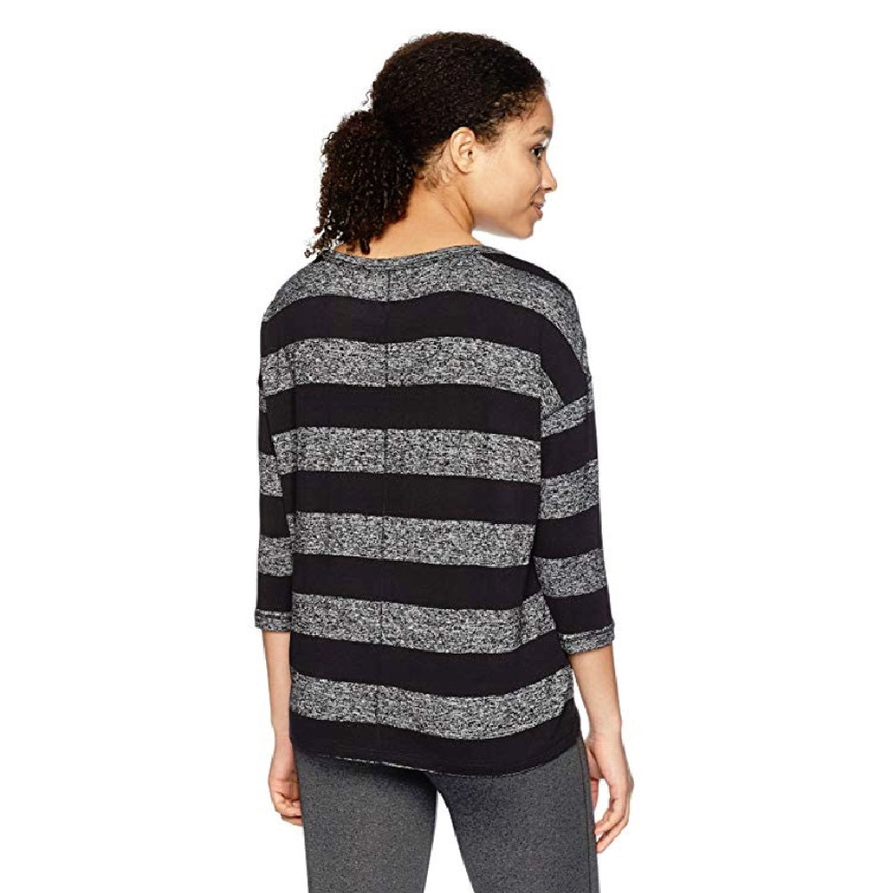 Calvin Klein Suéter Feminino Gola Redonda Boxy Preto Combinação Tamanho Médio