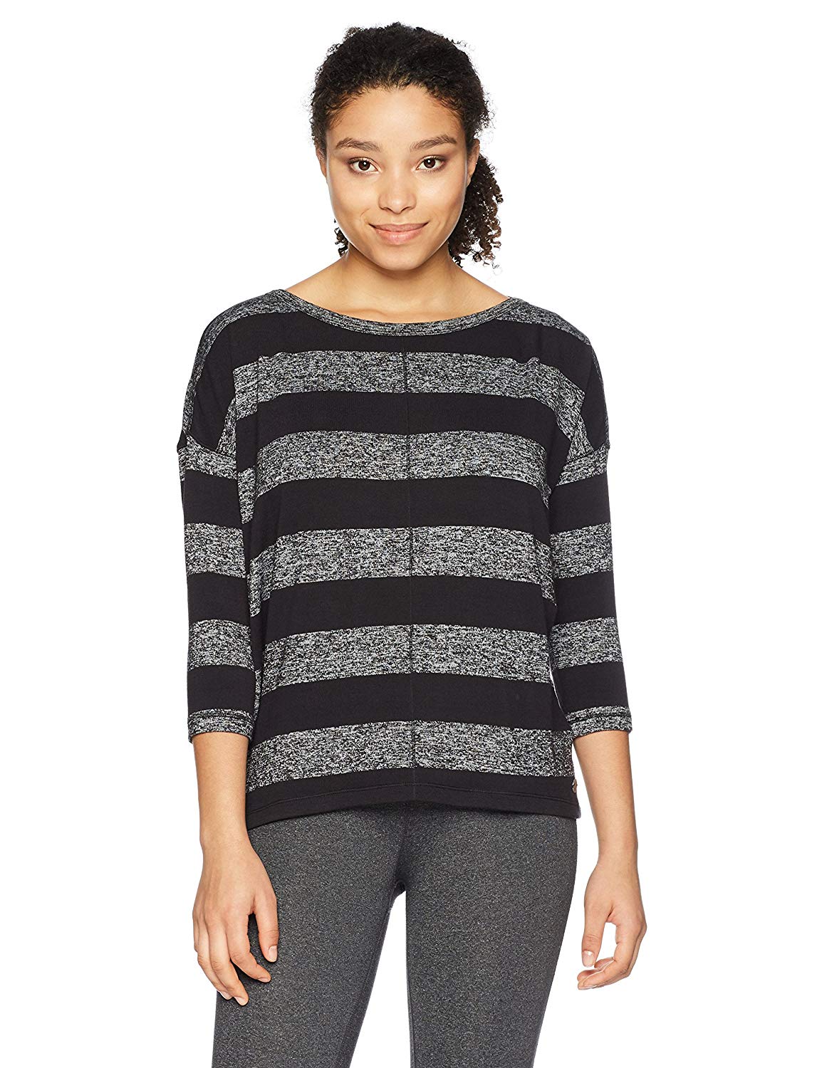 Calvin Klein Suéter Feminino Gola Redonda Boxy Preto Combinação Tamanho Médio