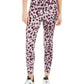 Calça legging feminina Calvin Klein com estampa de leopardo e cintura alta, roxa, tamanho 2, extra grande