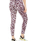Calça legging feminina Calvin Klein com estampa de leopardo e cintura alta, roxa, tamanho 2, extra grande