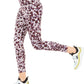 Calça legging feminina Calvin Klein com estampa de leopardo e cintura alta, roxa, tamanho 2, extra grande