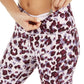 Calça legging feminina Calvin Klein com estampa de leopardo e cintura alta, roxa, tamanho 2, extra grande