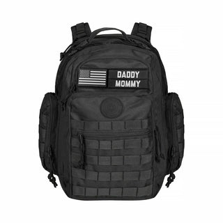 Phil & Jack Dad Diaper Bag Backpack, Baby Diaper Bag with Changing Station, Tactical Military Style, Womens Mens Diaper Bag (Black)