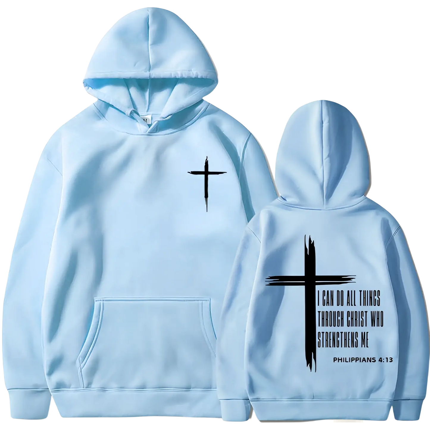 Philippians 4:13 Cross Graphic Men's Pullover Hoodie