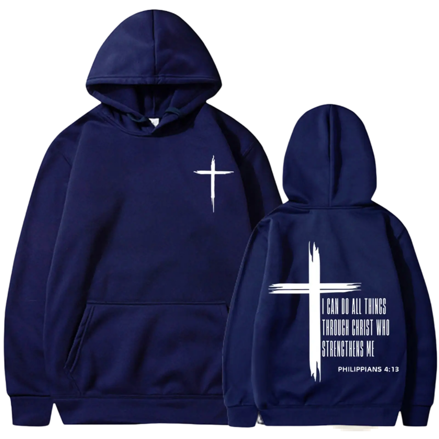 Philippians 4:13 Cross Graphic Men's Pullover Hoodie