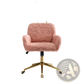 Pink Faux Fur Office Chair with Gold Metal Base