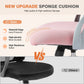 Pink Mesh Drafting Chair with Adjustable Foot Ring