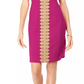 Vestido justo com acabamento em renda Pappagallo feminino rosa escuro tamanho 4
