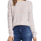 Lukcy Brand Suéter Feminino Gola Redonda Marmorizada Rosa Tamanho Pequeno
