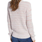 Lukcy Brand Suéter Feminino Gola Redonda Marmorizada Rosa Tamanho Pequeno