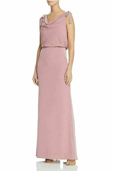 Vestido feminino Adrianna Papell Bluson com decote careca, rosa, tamanho 6