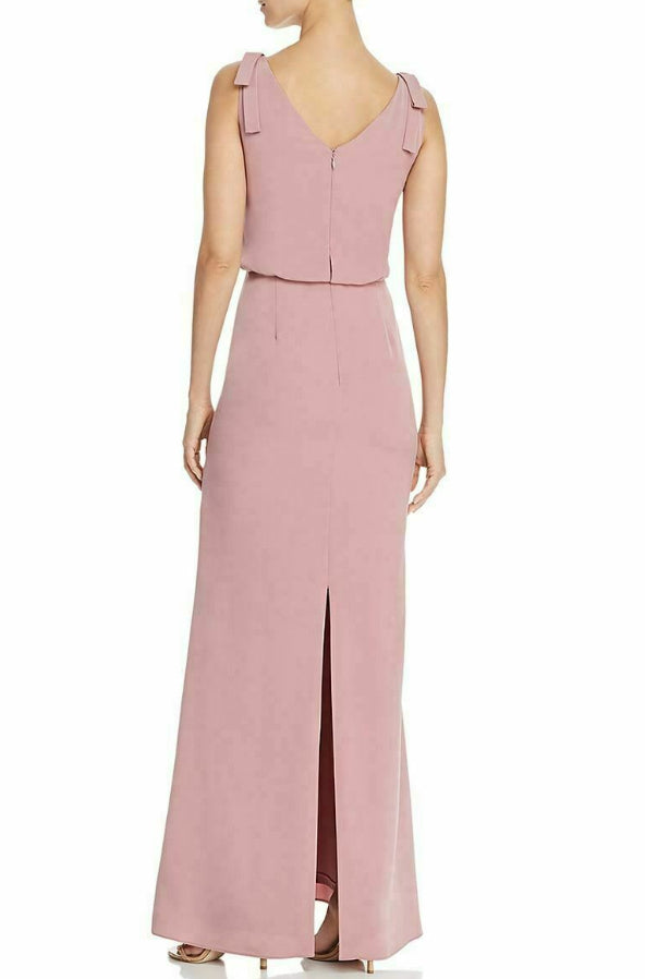 Vestido feminino Adrianna Papell Bluson com decote careca, rosa, tamanho 6