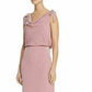 Vestido feminino Adrianna Papell Bluson com decote careca, rosa, tamanho 6