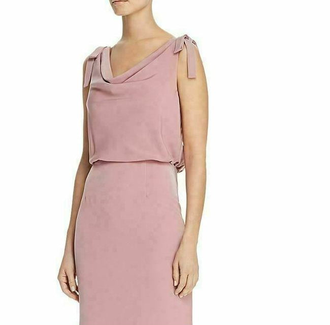Vestido feminino Adrianna Papell Bluson com decote careca, rosa, tamanho 6
