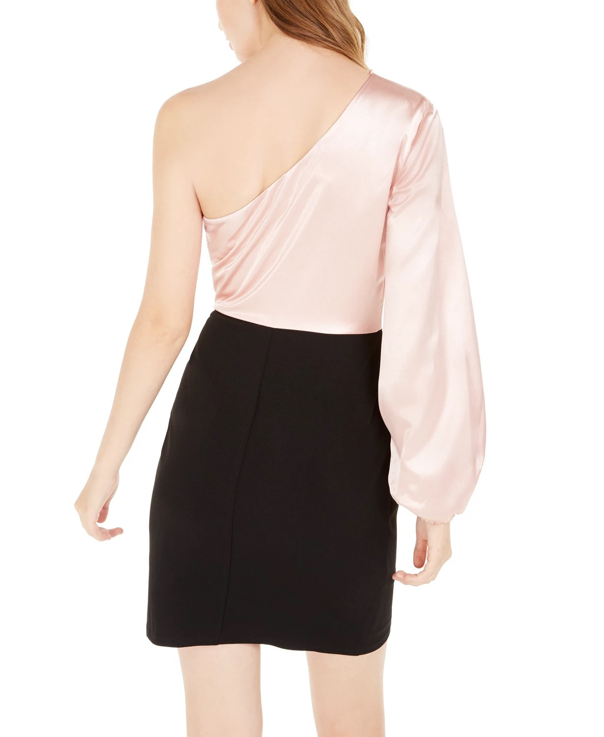 city-studios-juniors-one-shoulder-satin-dress-pink-size-3