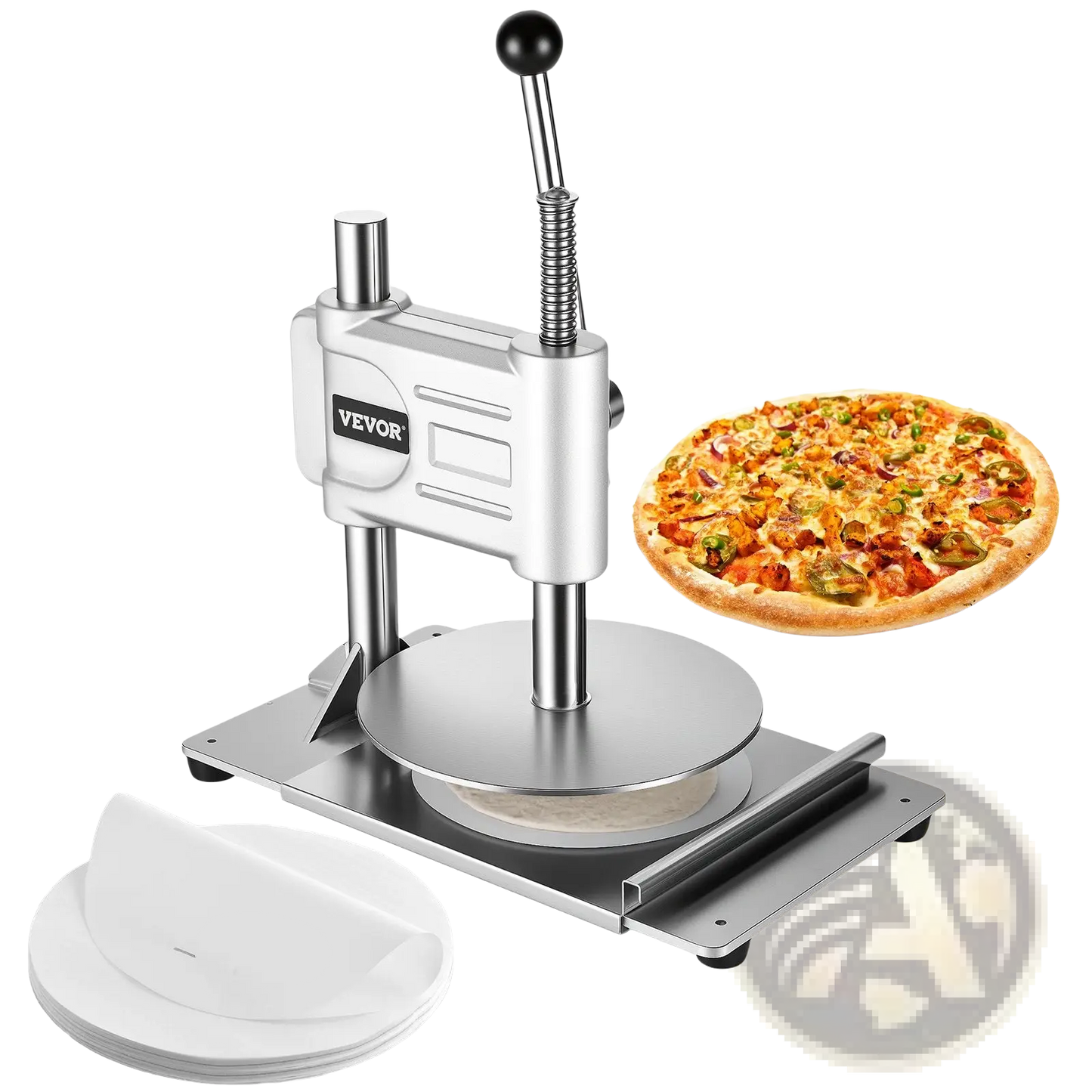 Pizza Dough Press Machine 9.5 Inch Manual Sheeter