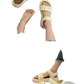 Platform Sandals for Women with Ruched Straps and Thick Soles