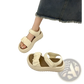 Platform Sandals for Women with Ruched Straps and Thick Soles