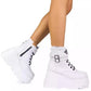 Women's Lace Up Leather Thigh High Platform Boots