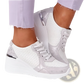 Platform Sneakers Mesh Wedge Lace Up Casual Shoes