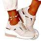 Platform Sneakers Mesh Wedge Lace Up Casual Shoes