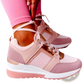 Platform Sneakers Mesh Wedge Lace Up Casual Shoes