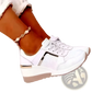 Platform Sneakers Mesh Wedge Lace Up Casual Shoes