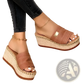 Platform Wedge Espadrille Sandals with Buckle Detail