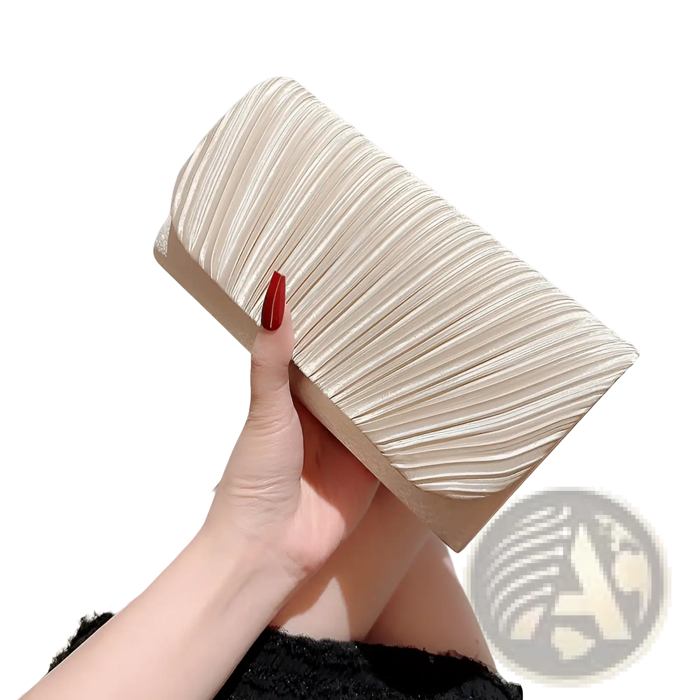 Pleated Satin Clutch Minimalist Women's Evening Bag