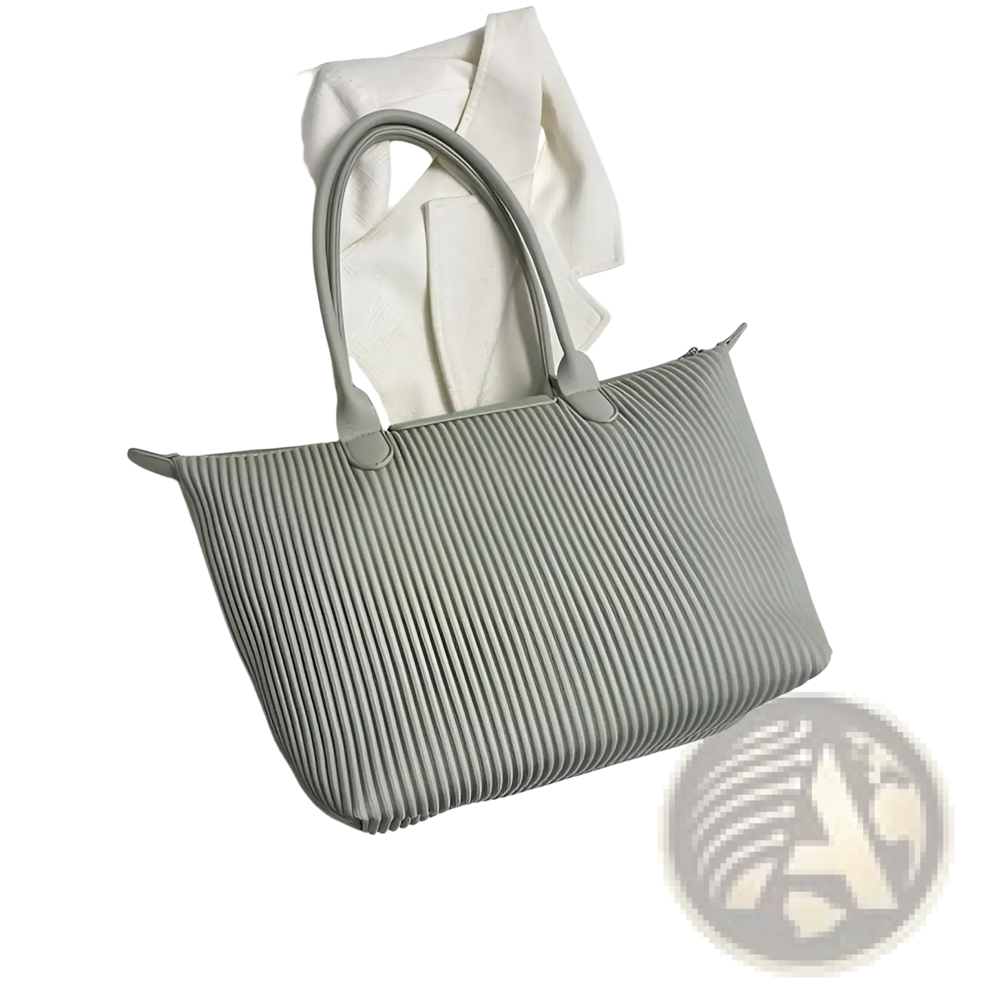 Pleated Shoulder Bag Minimalist Pu Leather Tote