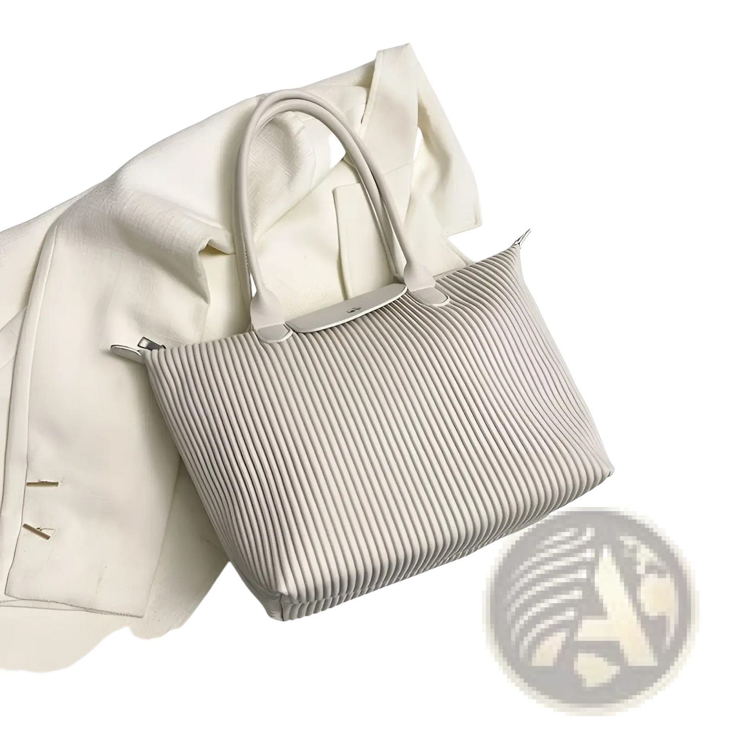 Pleated Shoulder Bag Minimalist Pu Leather Tote